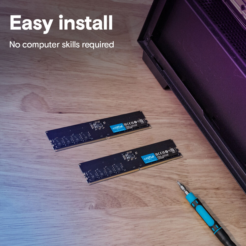 Crucial 16GB DDR5-5600 UDIMM 288-pin non-ECC desktop memory module — view 6