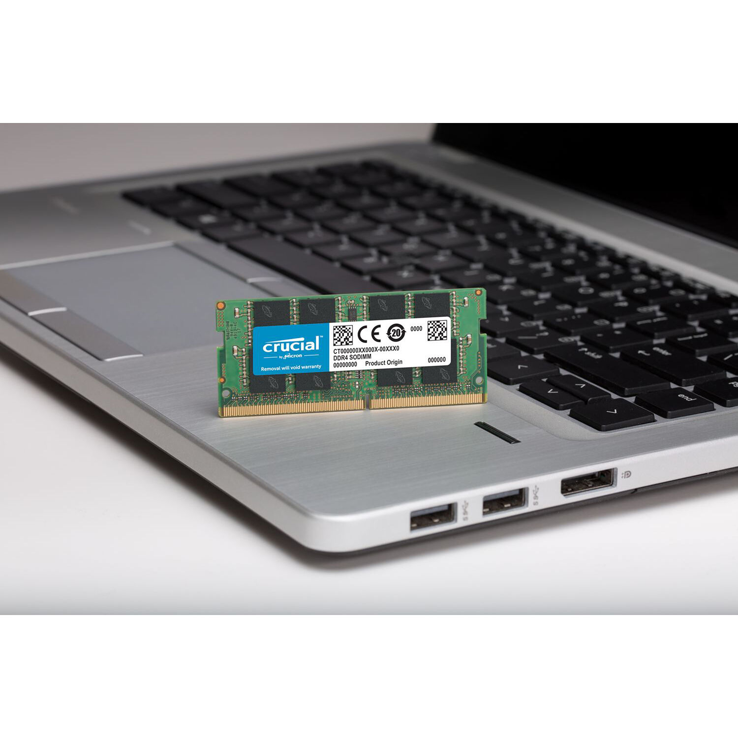 Crucial 32GB kit with two 16GB DDR4-3200 SODIMM ECC memory modules — view 2