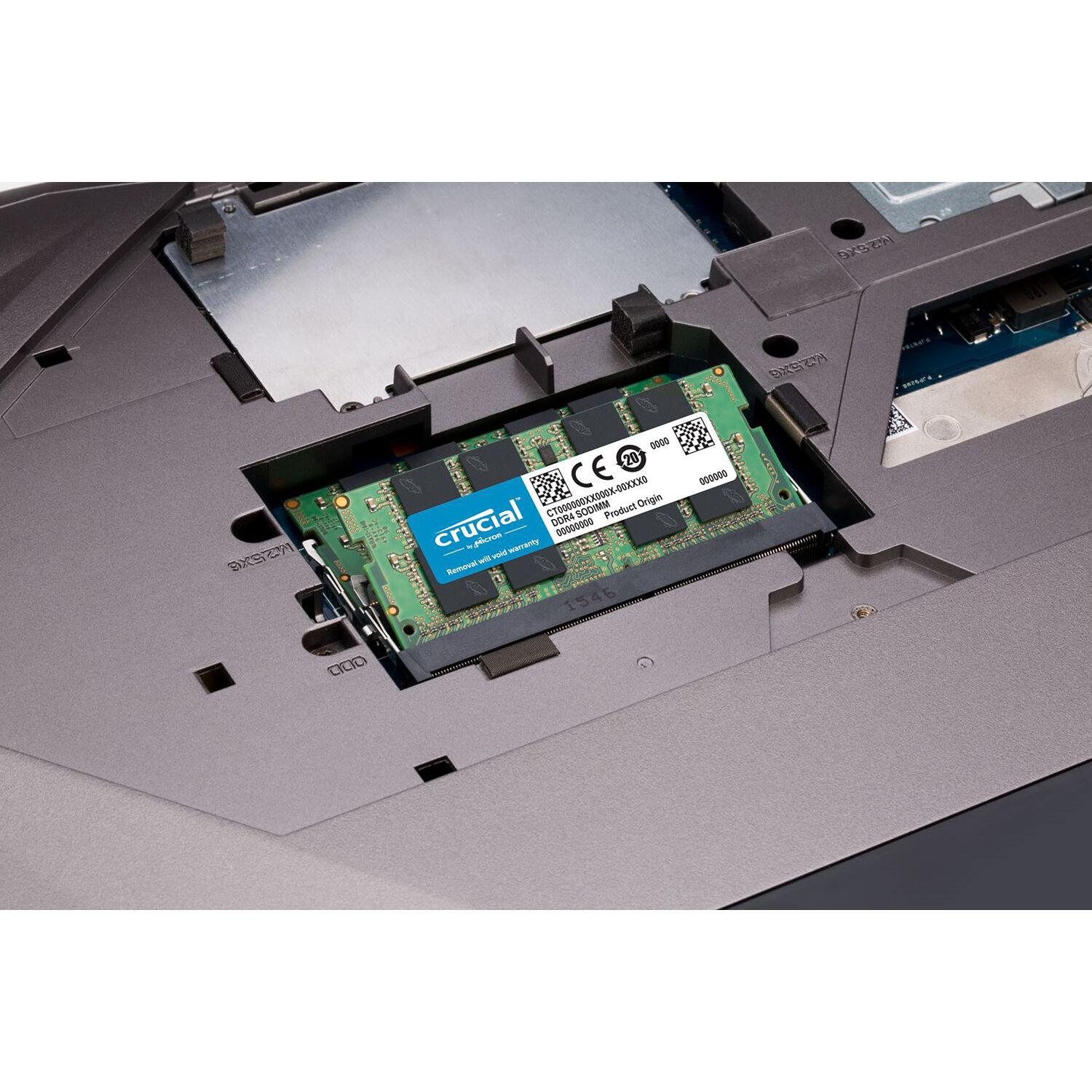 Crucial 32GB kit with two 16GB DDR4-3200 SODIMM ECC memory modules — view 3
