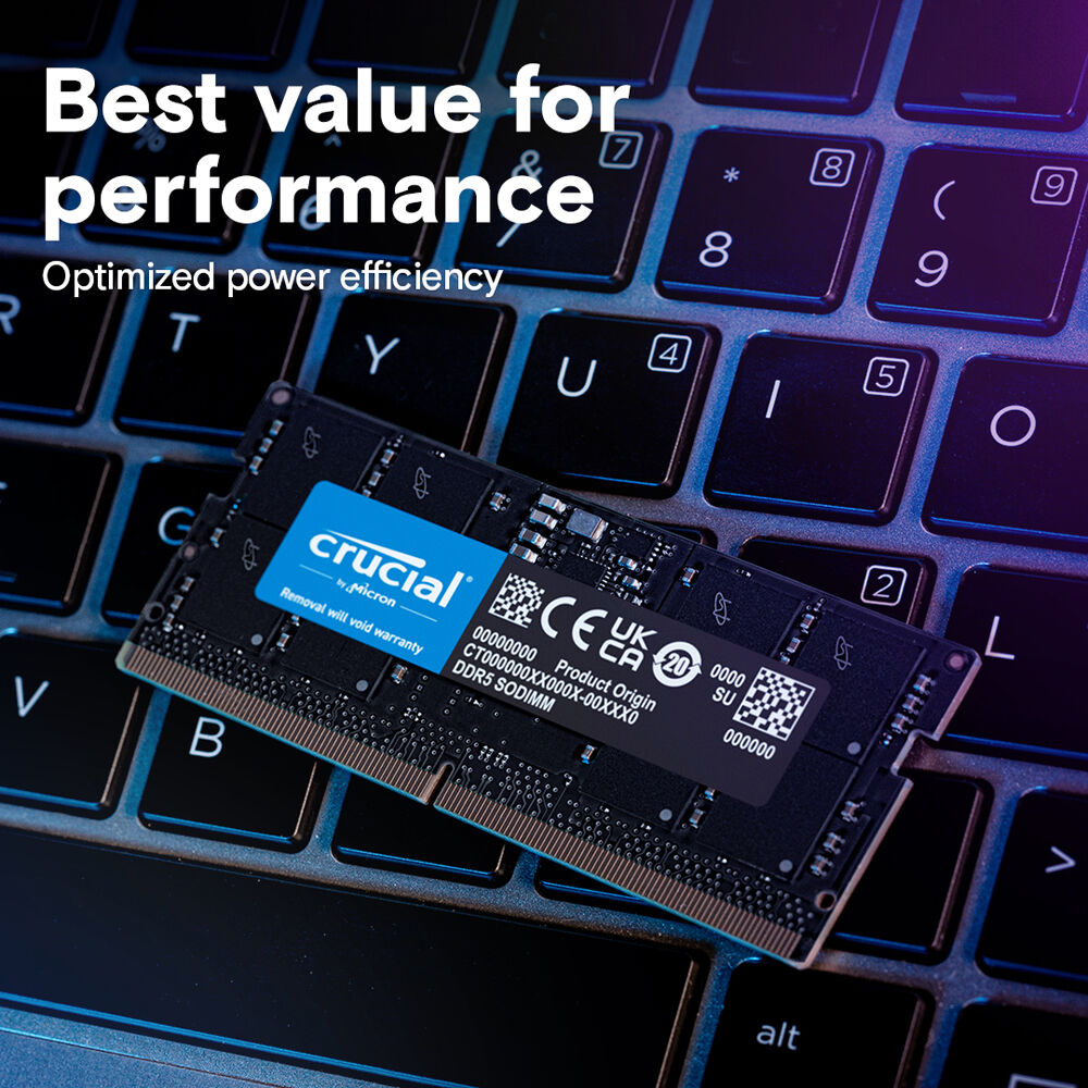 Micron Crucial 16GB DDR5-5600 SODIMM laptop memory module — view 5