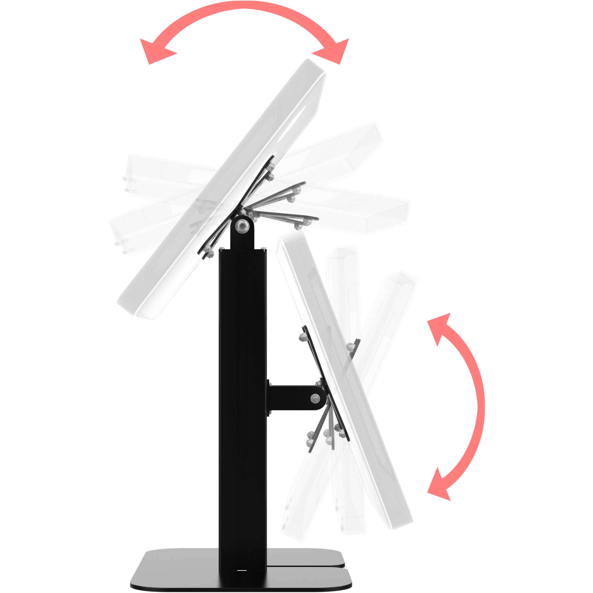 Black dual VESA-compatible table mount for POS counter displays — view 11