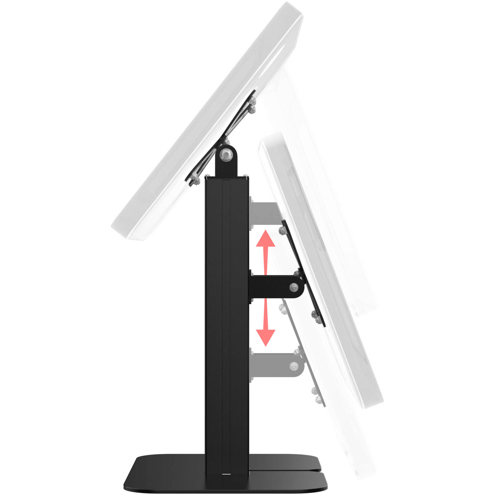Black dual VESA-compatible table mount for POS counter displays — view 12