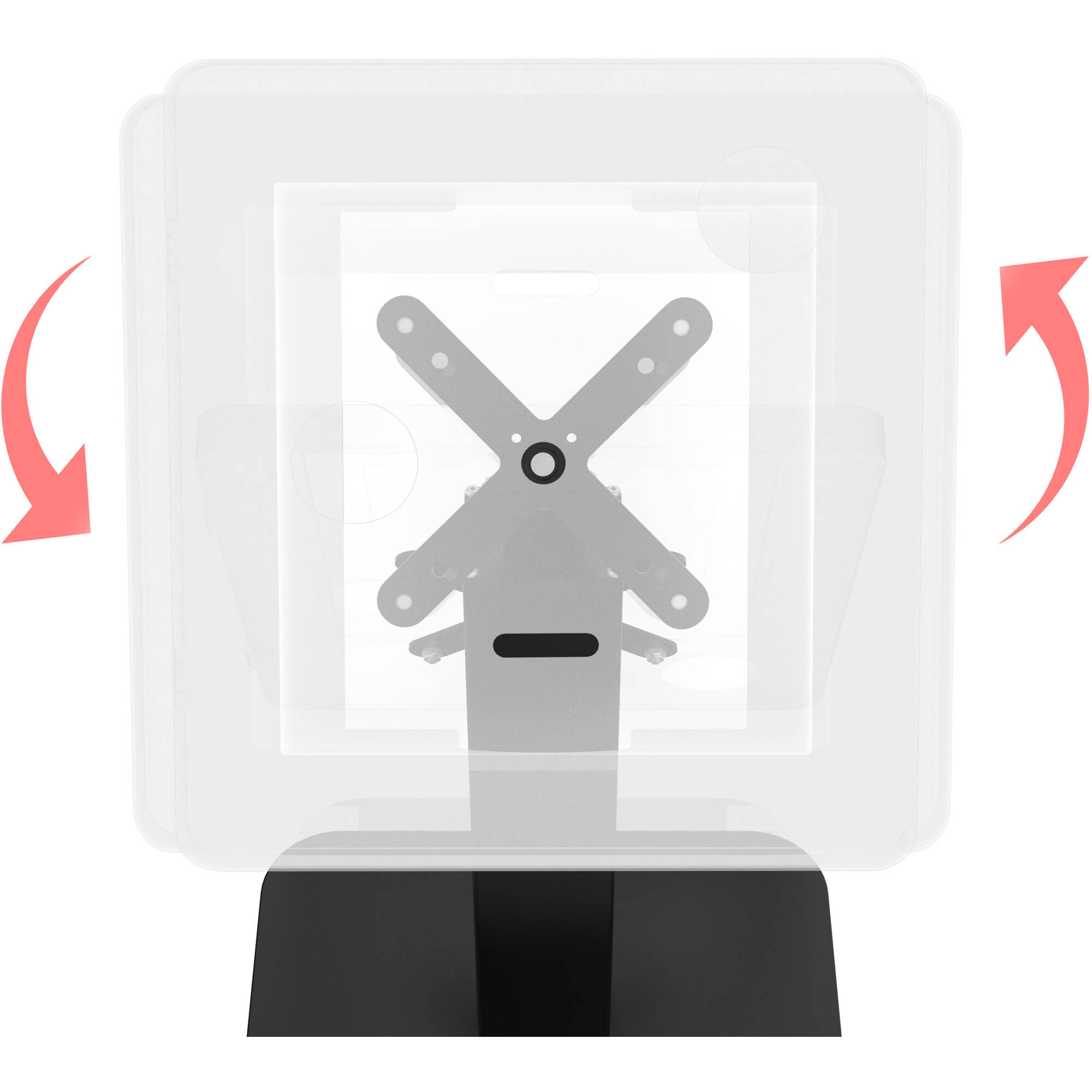 Black dual VESA-compatible table mount for POS counter displays — view 9