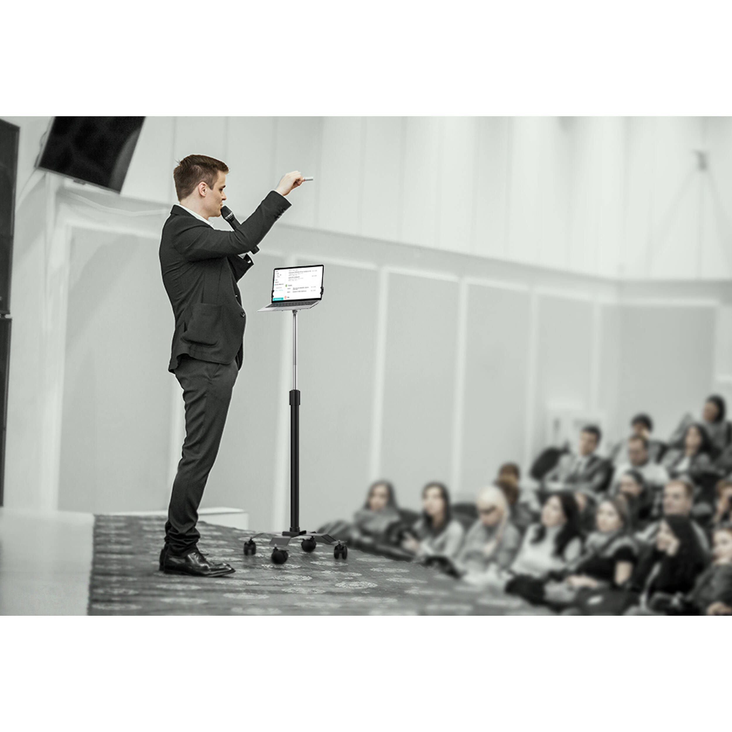 CTA Digital rolling floor stand with holder for mobile display placement — view 11