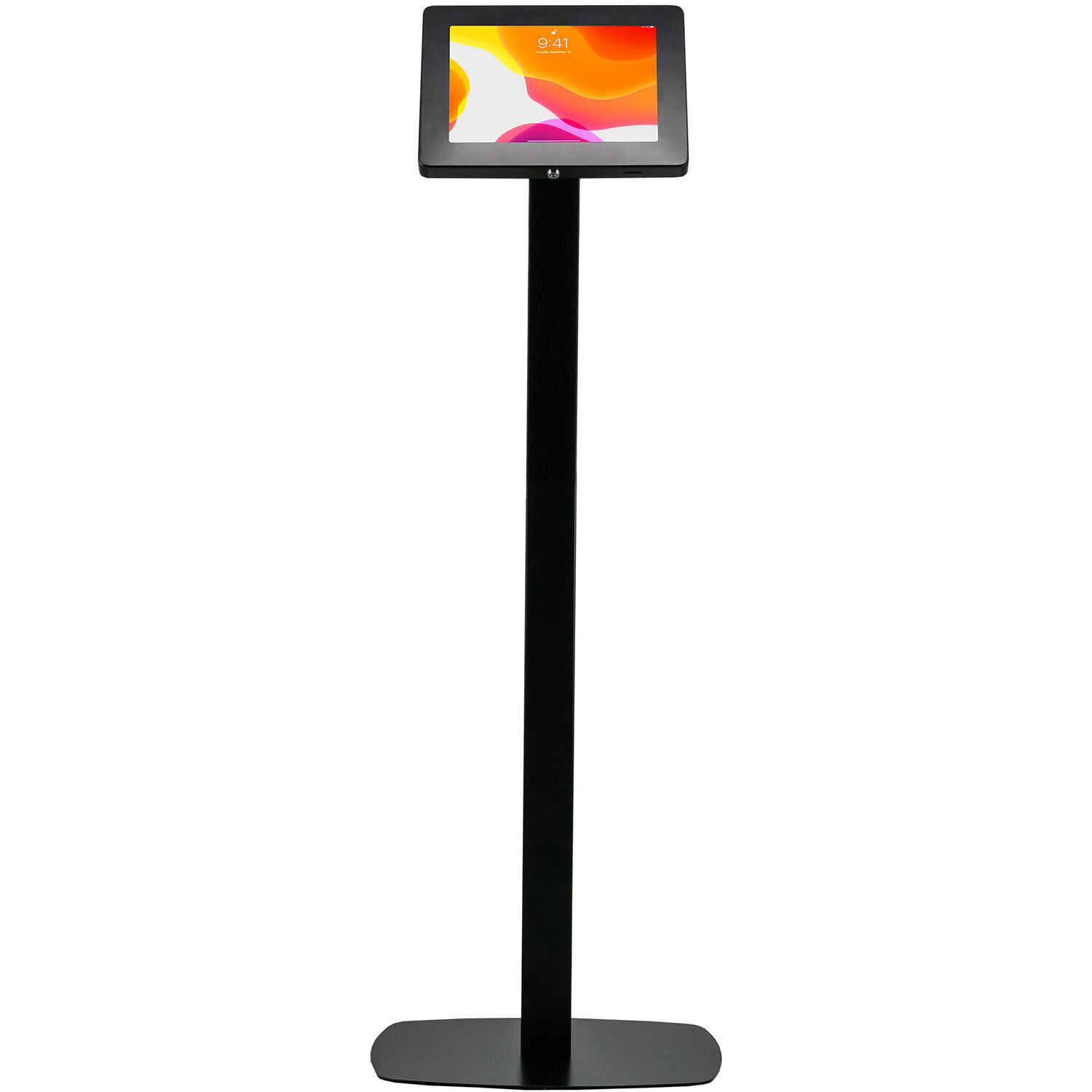 Black CTA Digital thin profile floor stand with VESA plate and base for display mounting — view 2