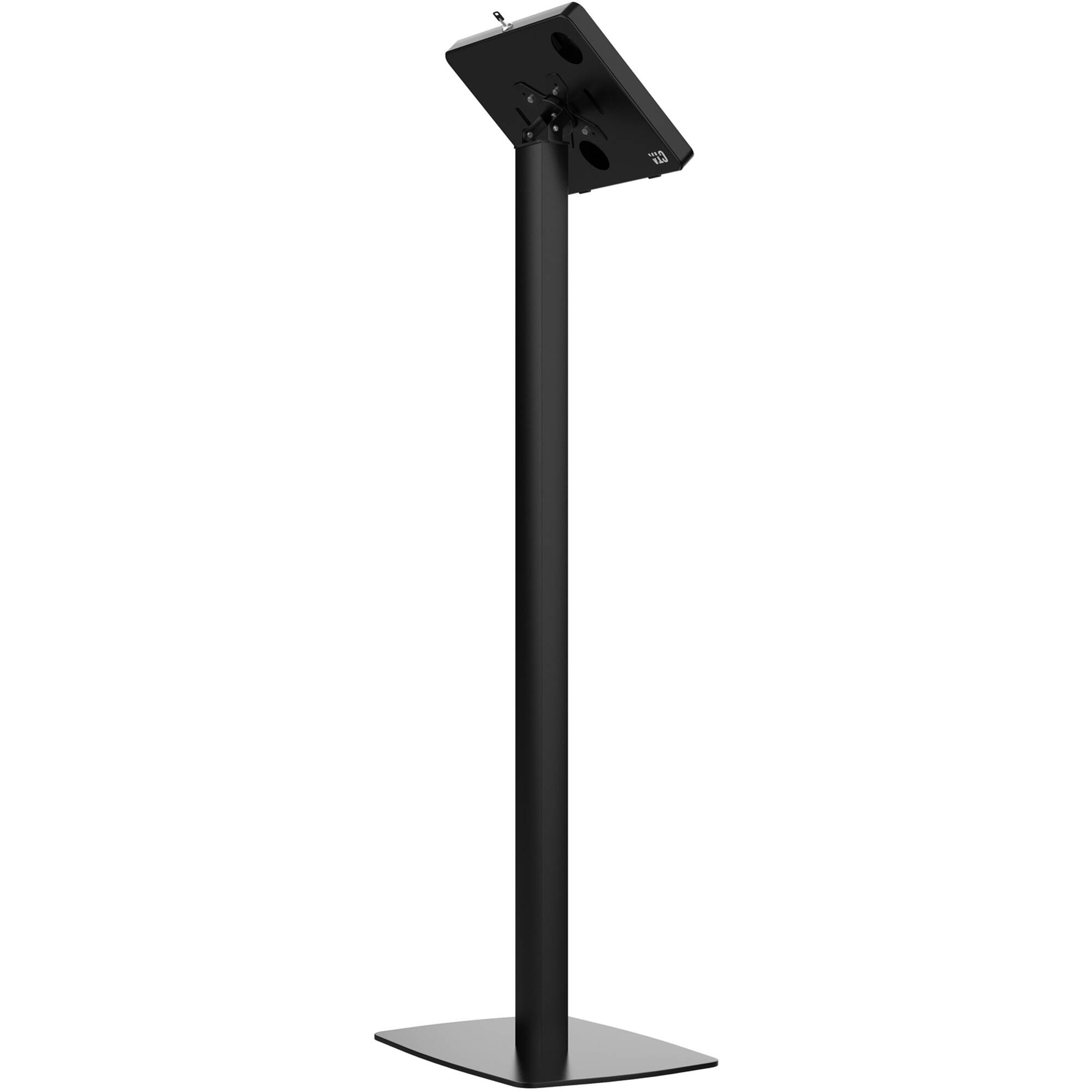 Black CTA Digital thin profile floor stand with VESA plate and base for display mounting — view 7