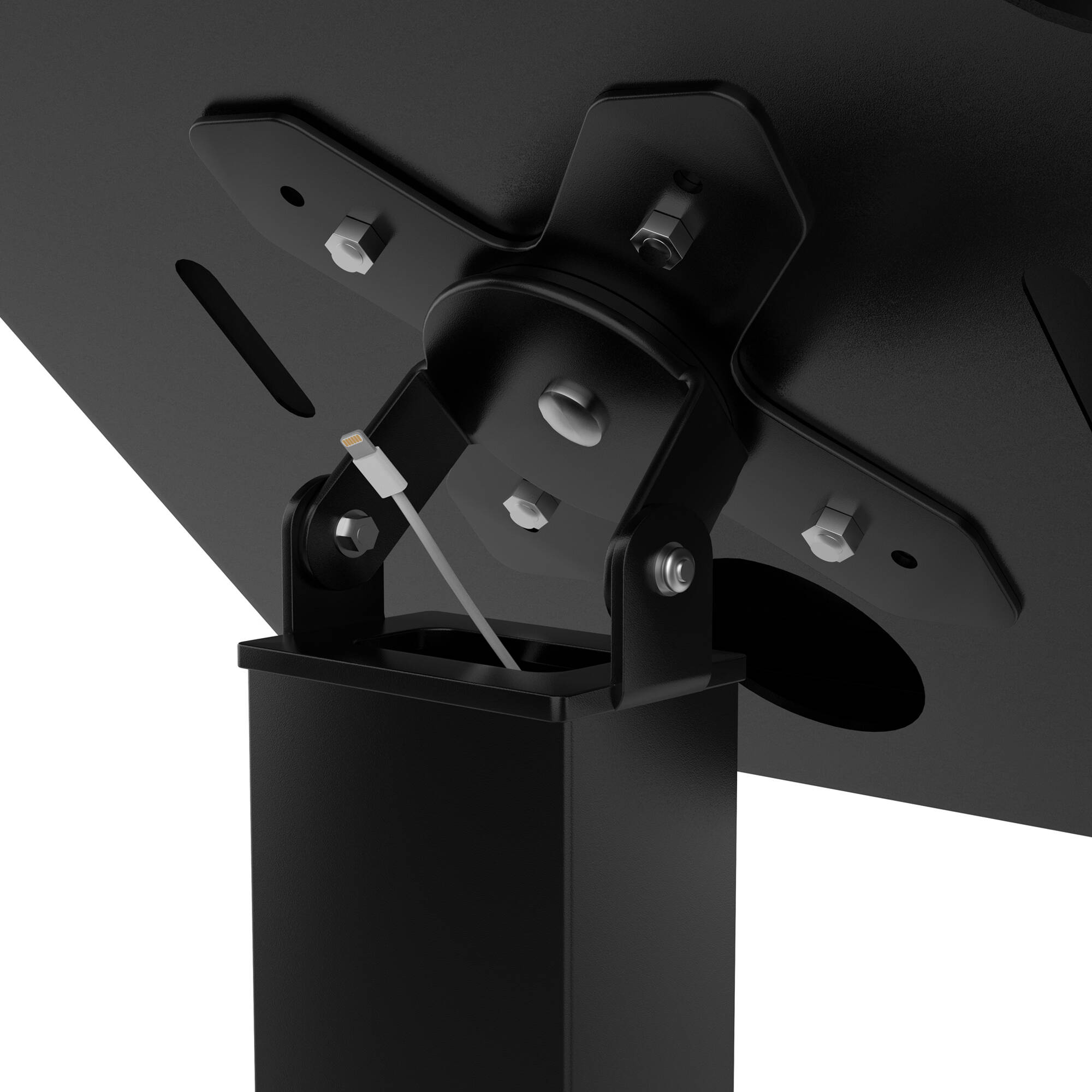 Black CTA Digital thin profile floor stand with VESA plate and base for display mounting — view 9