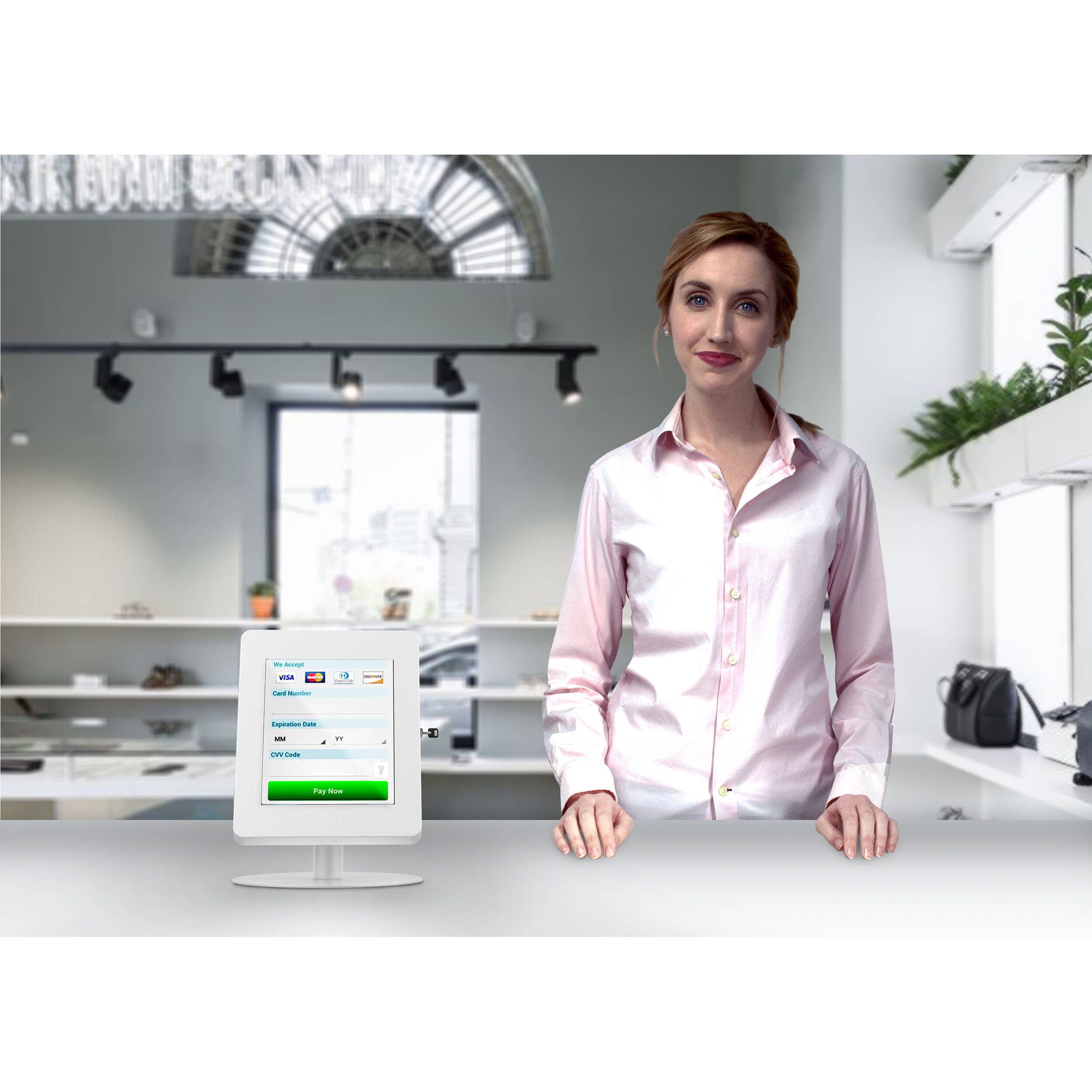 CTA Digital HYPERFLEX security kiosk stand for table with lockable tablet enclosure and cable routing — view 11