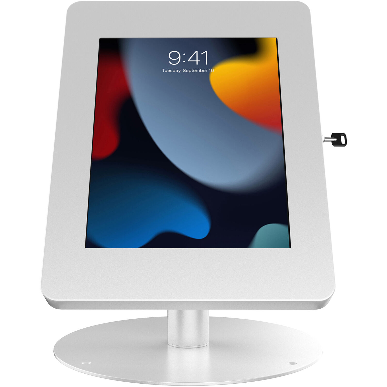 CTA Digital HYPERFLEX security kiosk stand for table with lockable tablet enclosure and cable routing — view 2
