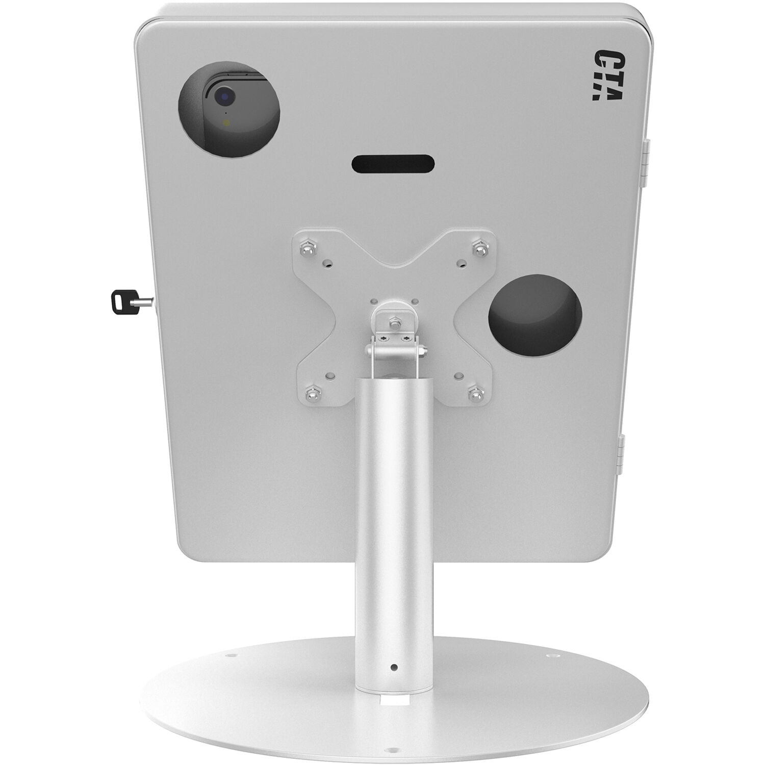 CTA Digital HYPERFLEX security kiosk stand for table with lockable tablet enclosure and cable routing — view 3