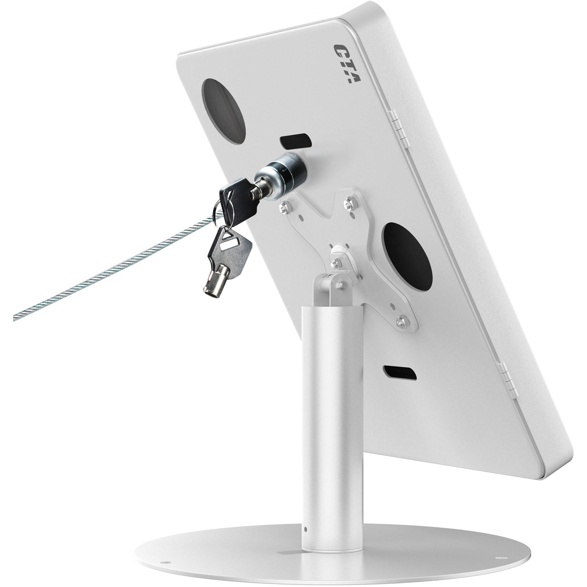 CTA Digital HYPERFLEX security kiosk stand for table with lockable tablet enclosure and cable routing — view 6