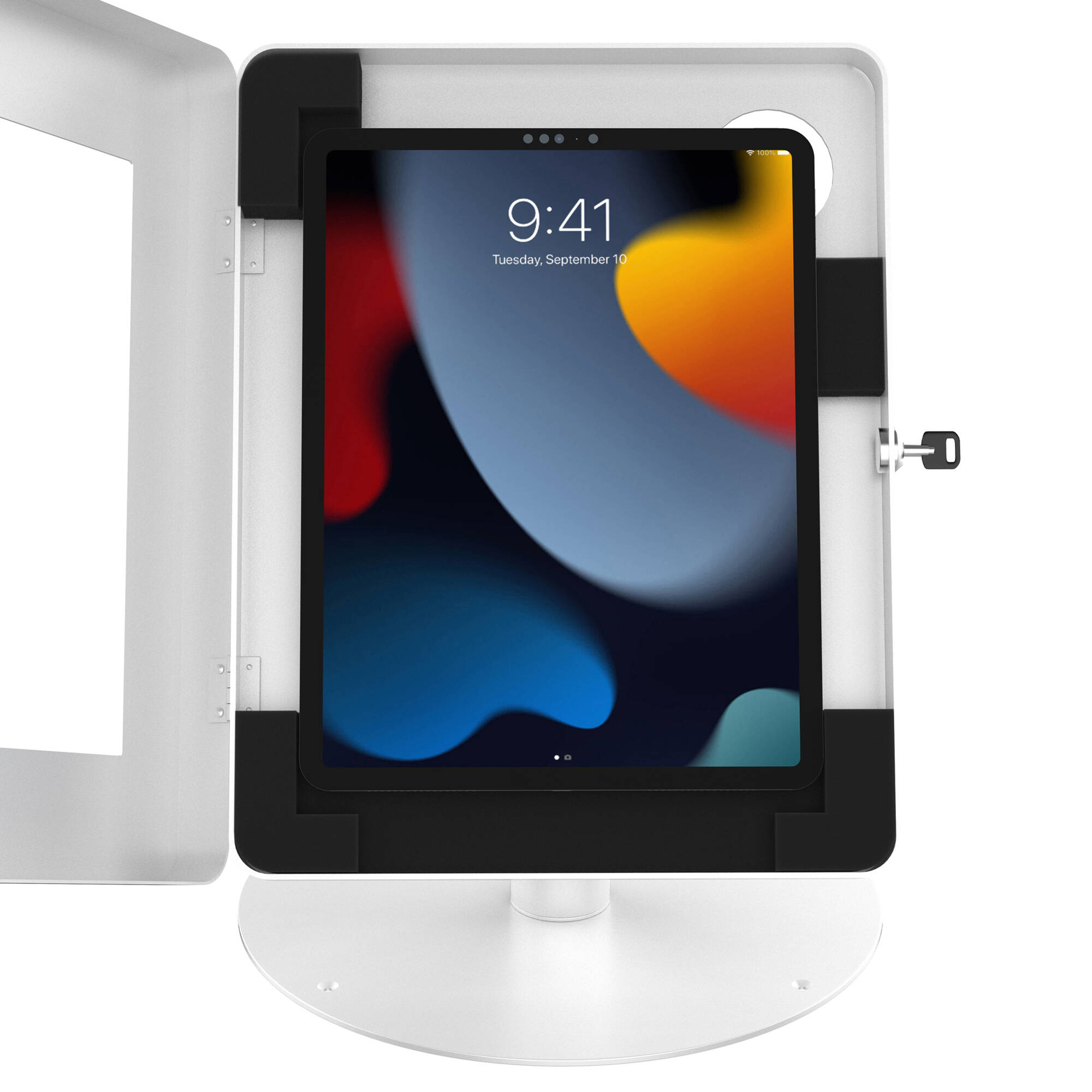 CTA Digital HYPERFLEX security kiosk stand for table with lockable tablet enclosure and cable routing — view 8