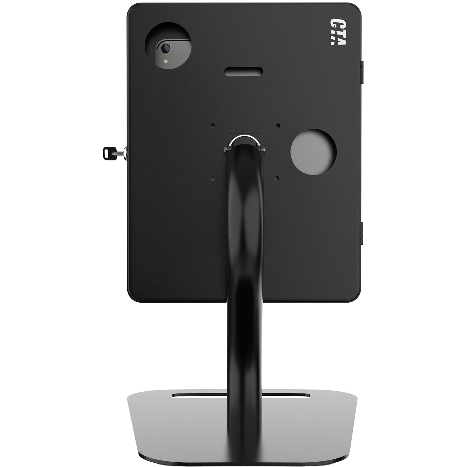 CTA Digital premium height-adjustable floor-to-desk tablet mount for flexible workstation placement — view 4