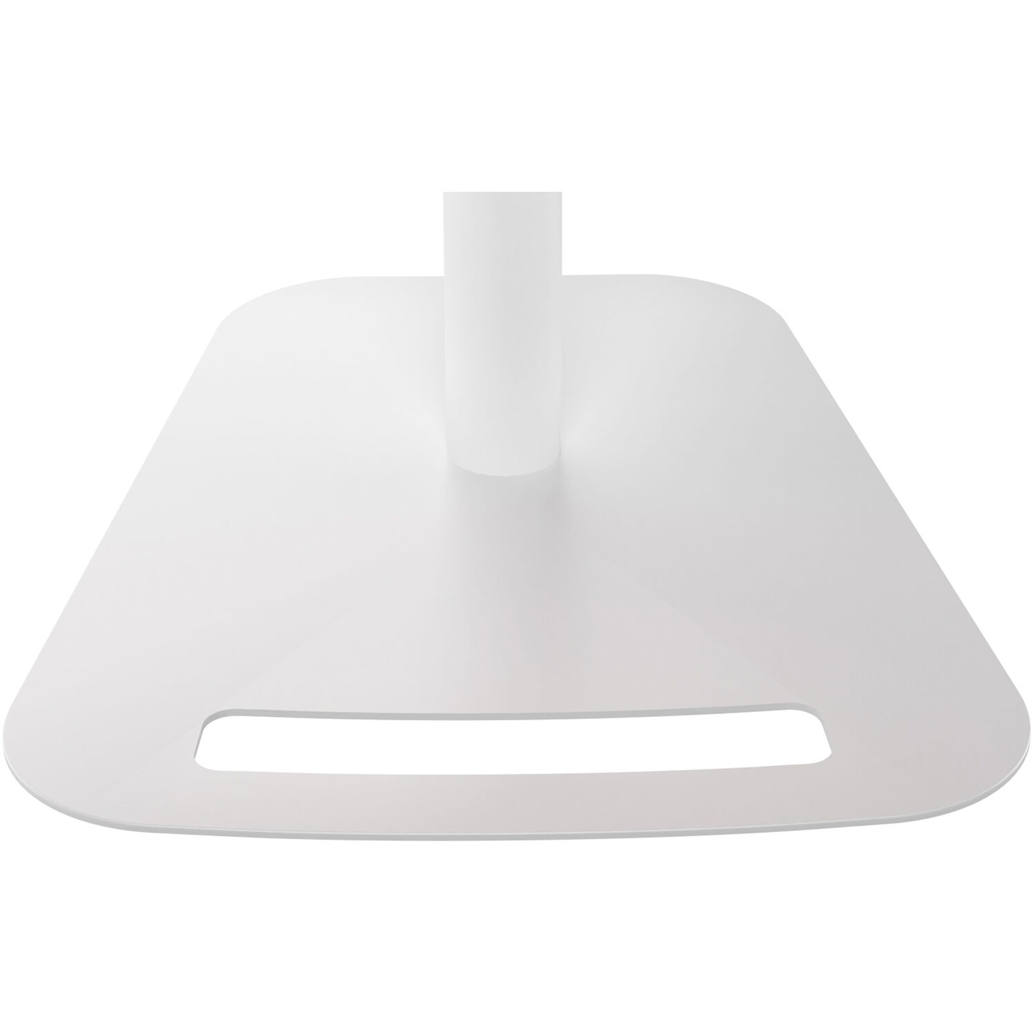 Height-adjustable floor-to-desk security kiosk for tablets in a public-facing workspace — view 10