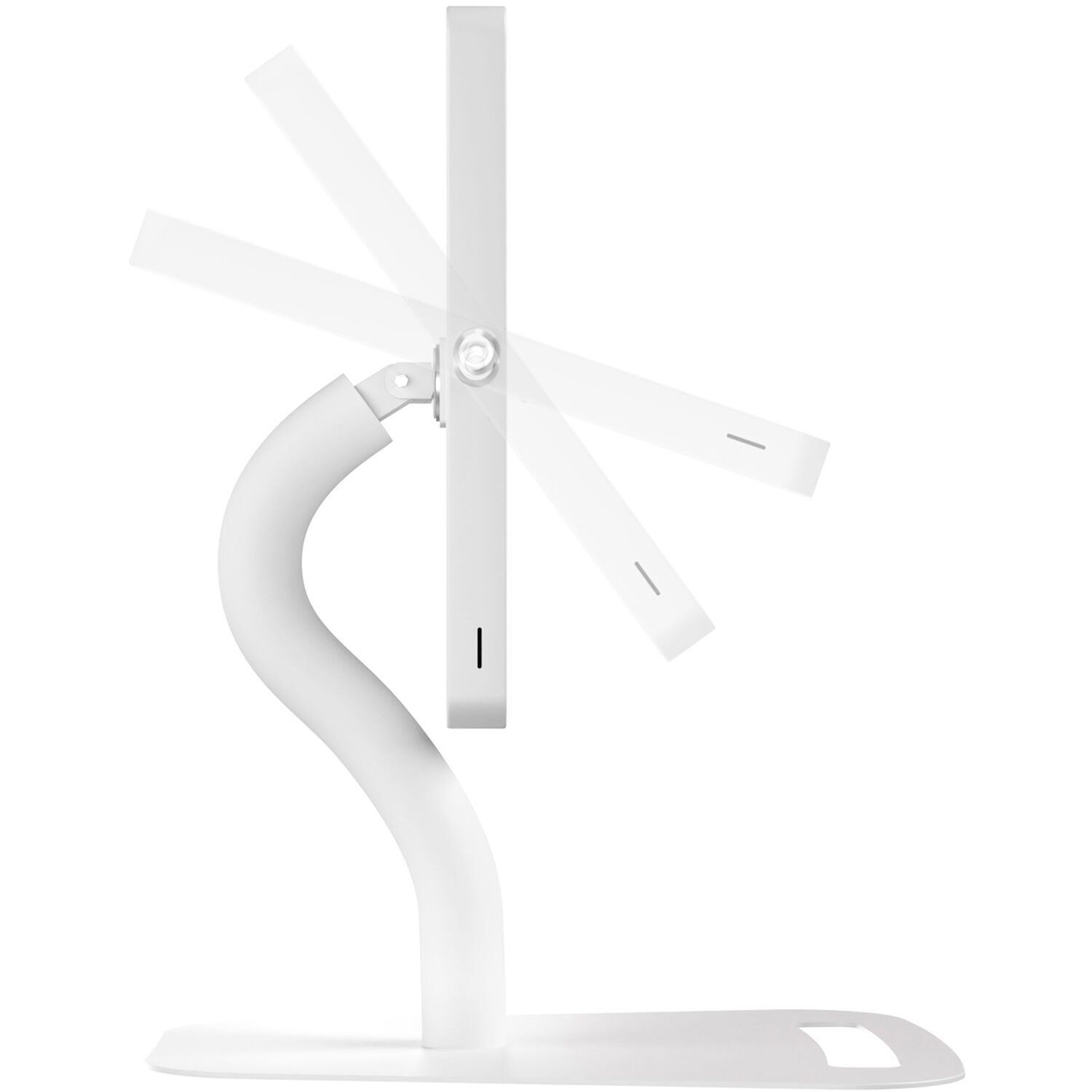 Height-adjustable floor-to-desk security kiosk for tablets in a public-facing workspace — view 9
