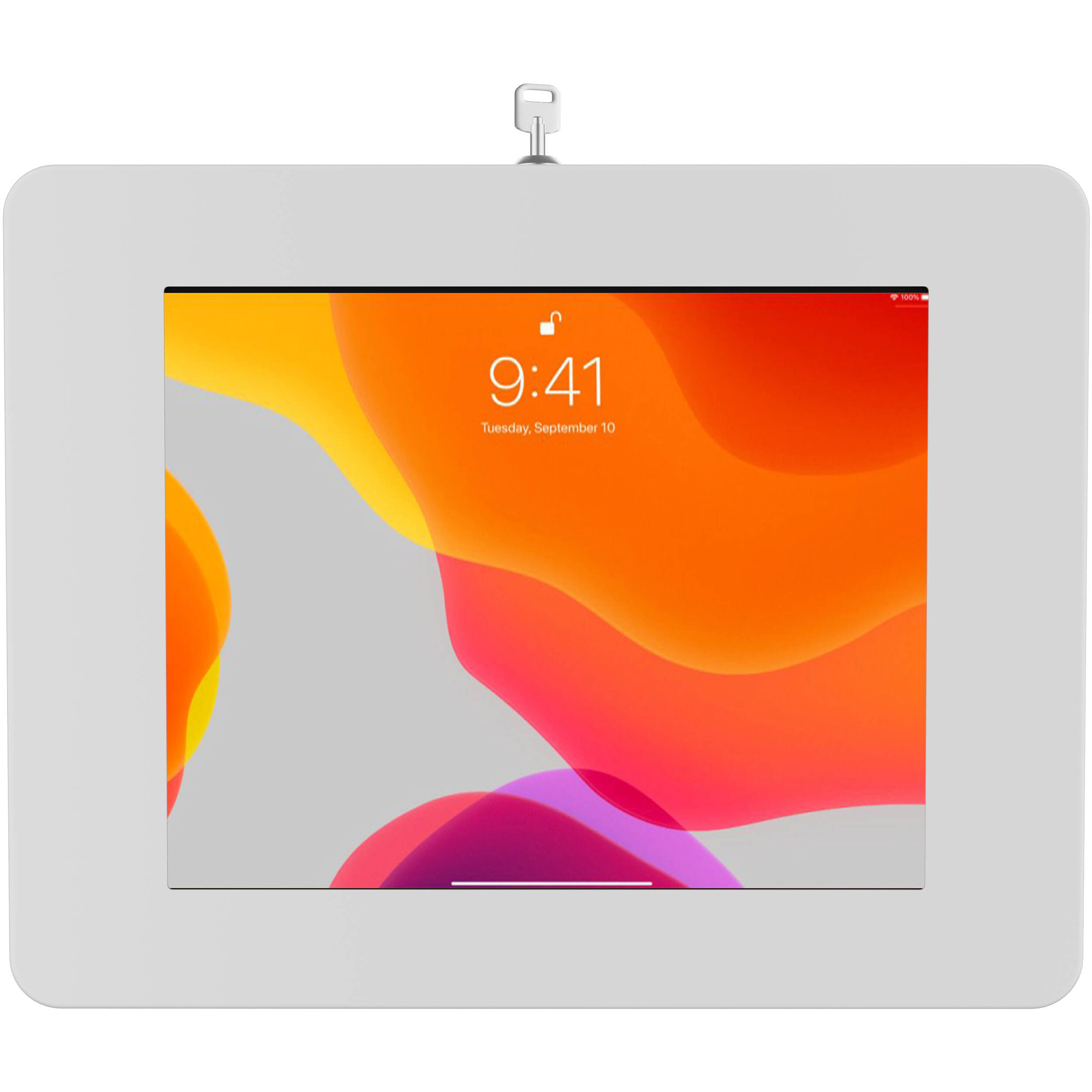 CTA Digital premium locking wall mount in white for secure fixed display installation — view 2