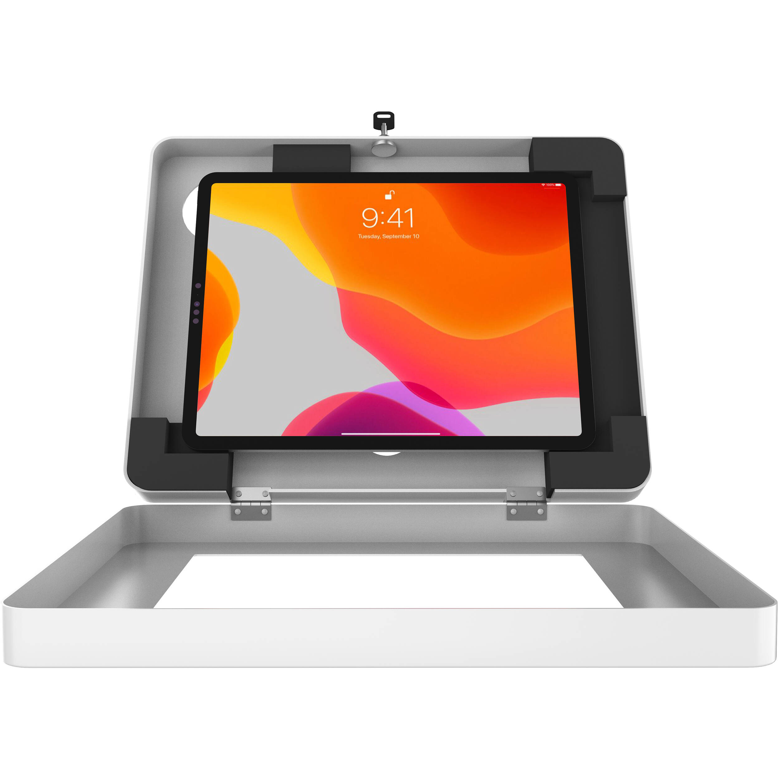 CTA Digital premium locking wall mount in white for secure fixed display installation — view 7