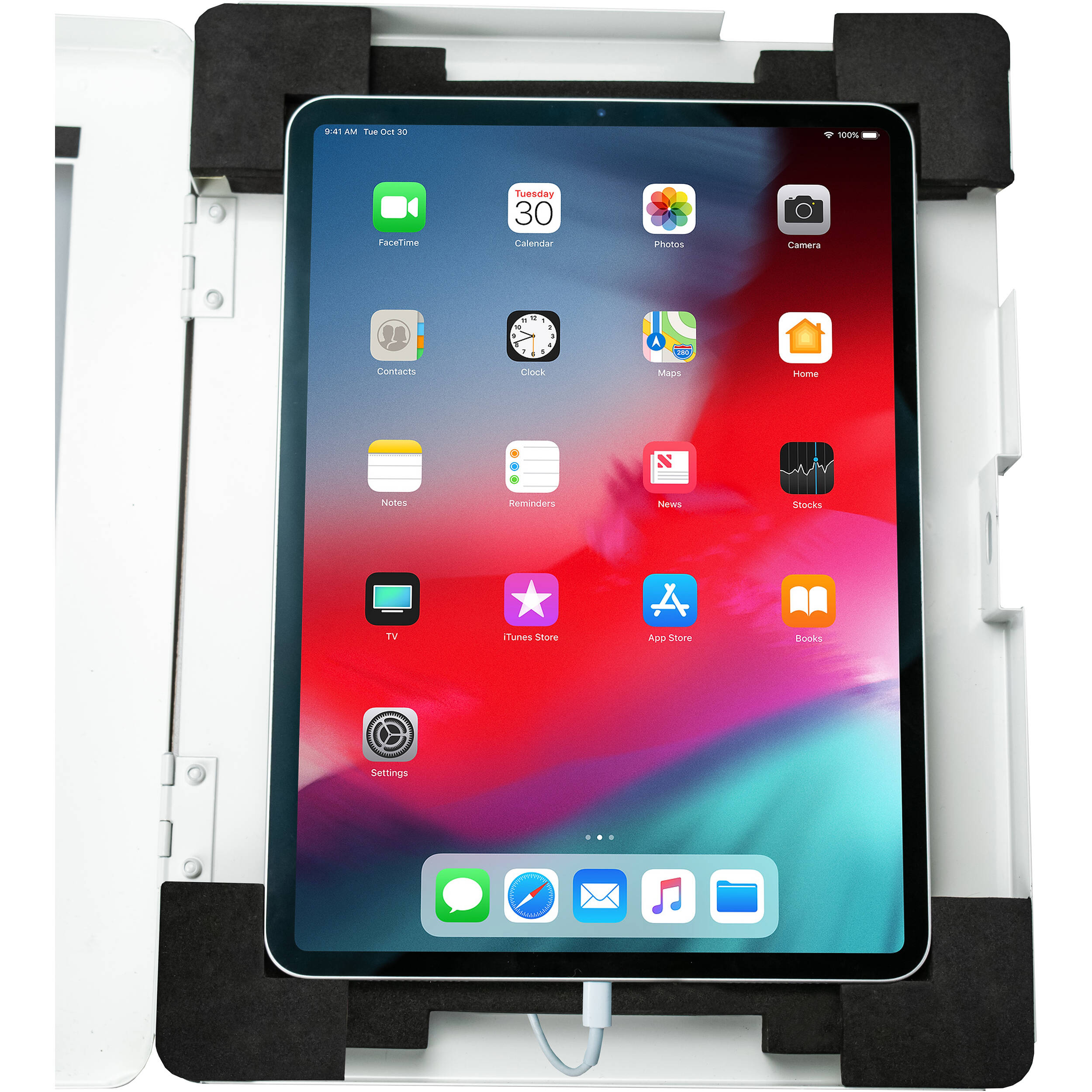 CTA Digital premium locking wall mount in white for secure fixed display installation — view 8