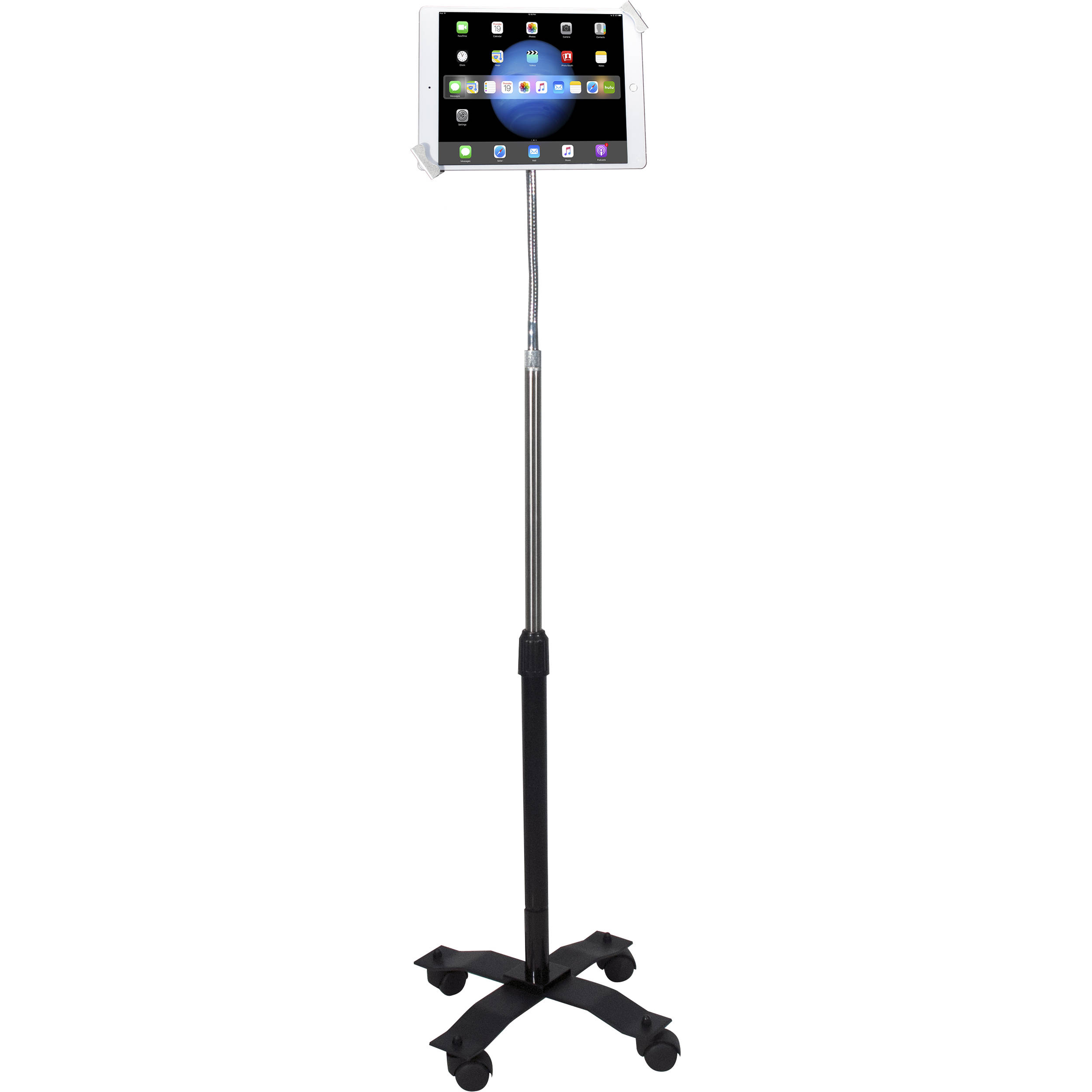 CTA Digital compact security gooseneck floor stand for 7-13 inch tablets with adjustable height and rotation — view 2