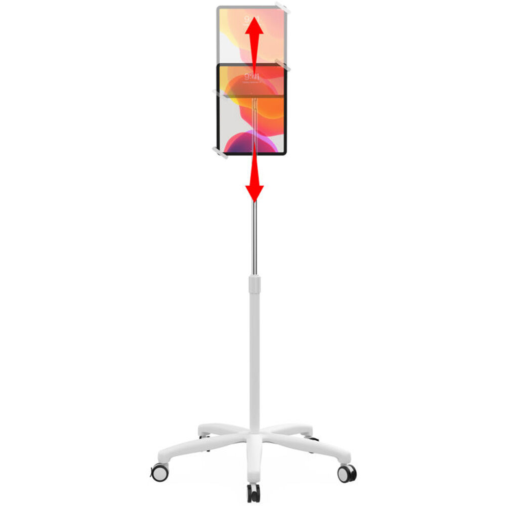 CTA Digital heavy-duty medical mobile floor stand for 7-13 inch tablets with height adjustment — view 3