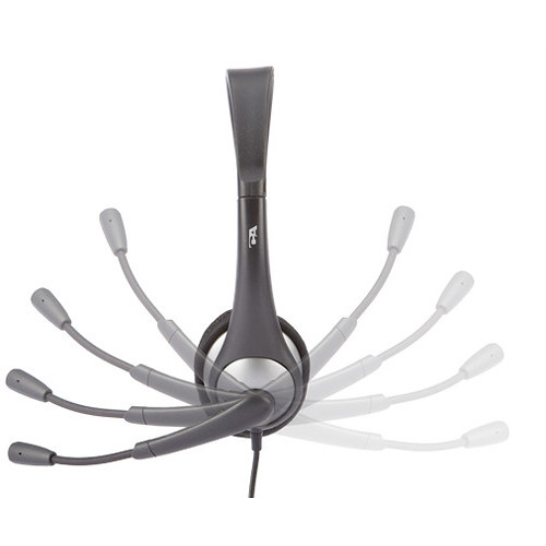 Cyber Acoustics AC-104 wired mono headset with over-the-head design and boom microphone — view 4