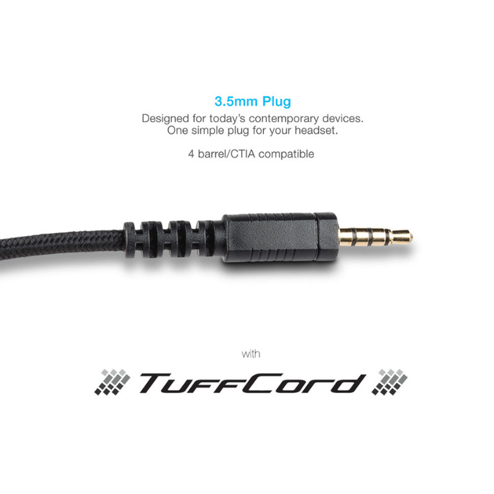 Cyber Acoustics AC-5002 wired stereo headset with single combo plug and boom microphone — view 6