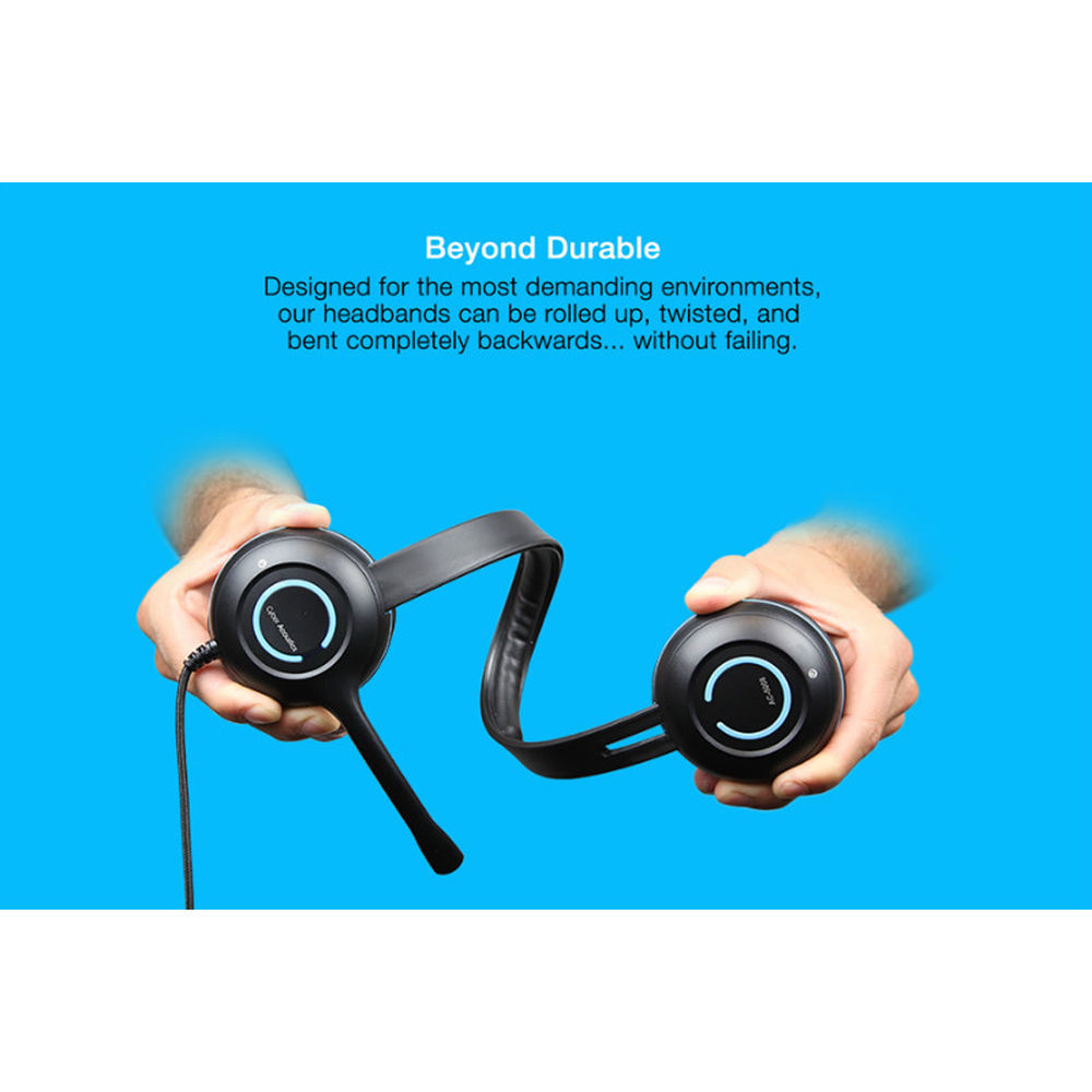 Cyber Acoustics AC-5002 wired stereo headset with single combo plug and boom microphone — view 7