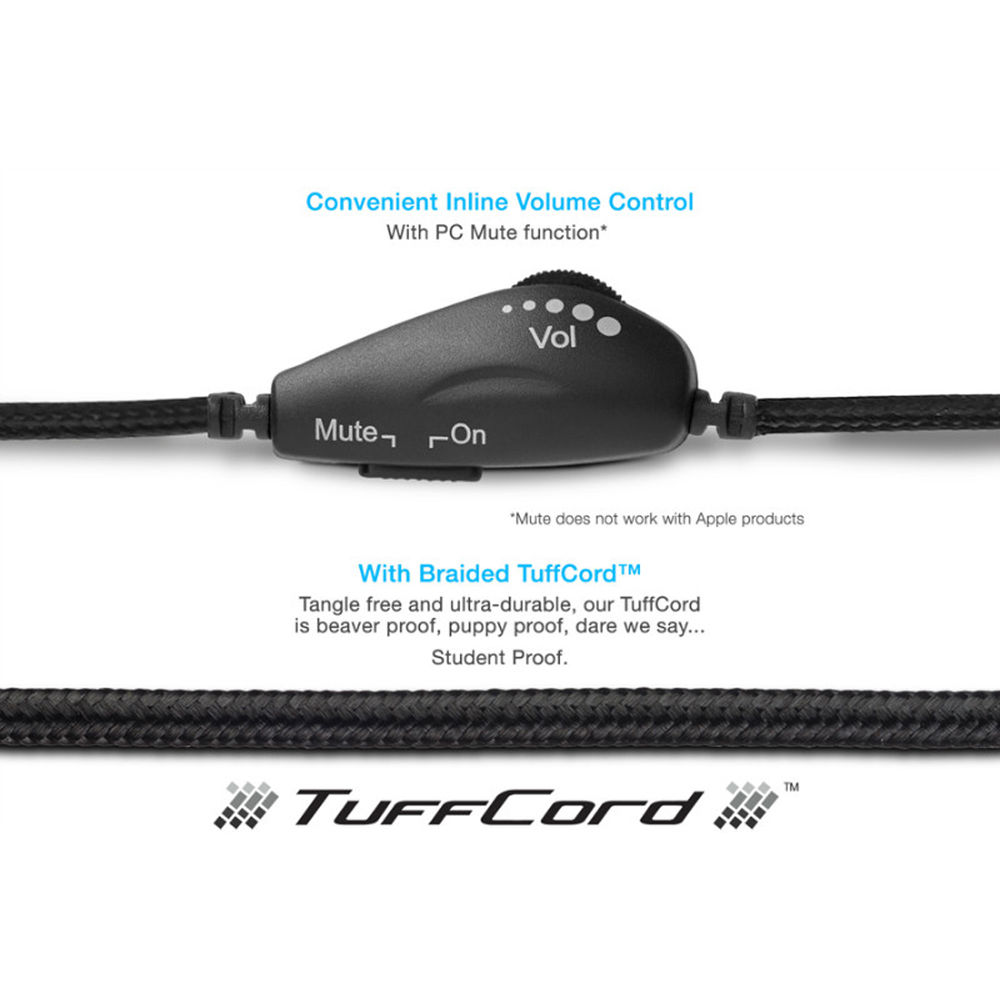 Cyber Acoustics AC-5008 USB stereo headset with inline controls, braided cable, and boom microphone — view 5