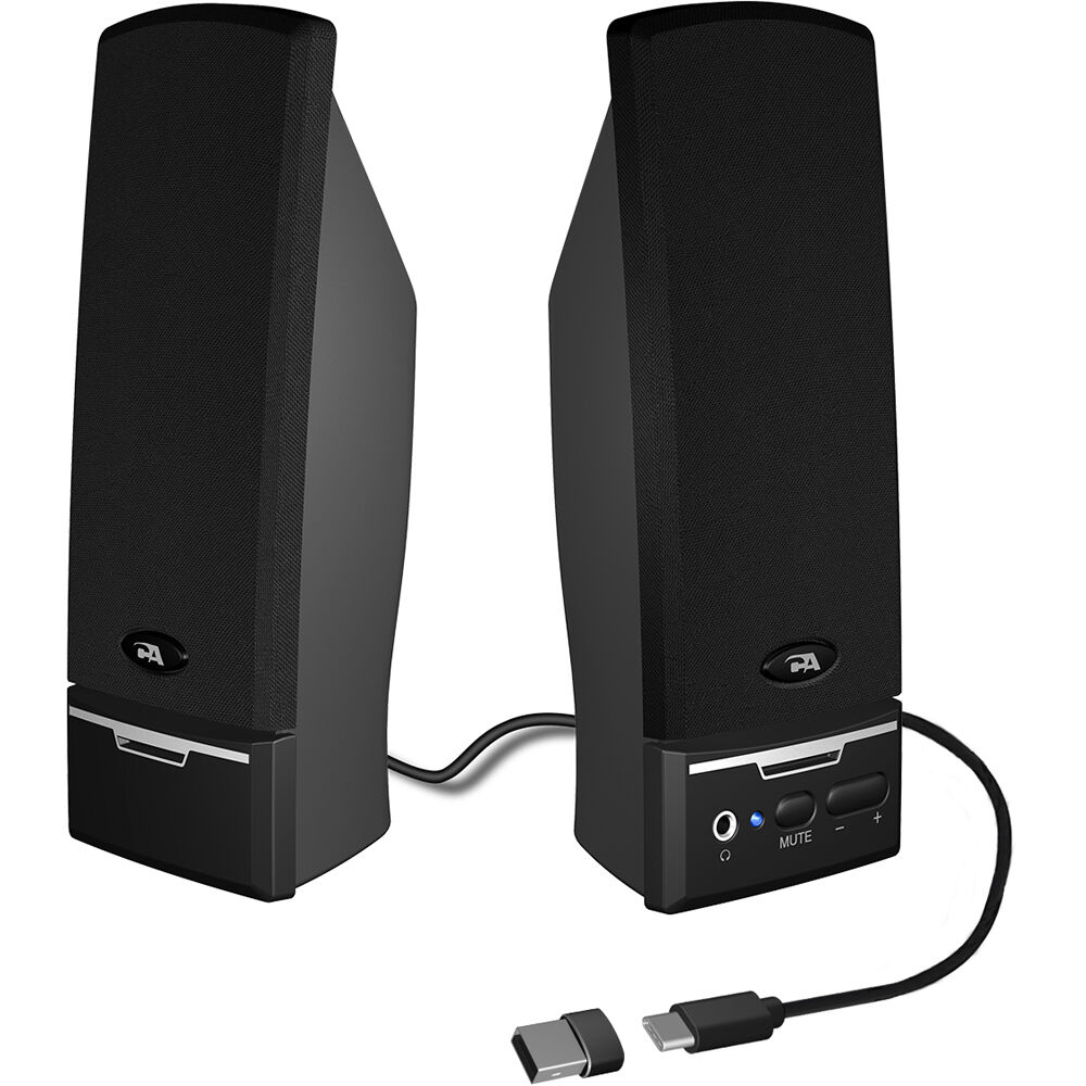 Cyber Acoustics USB 2.0 desktop speaker system with satellite controls — view 2