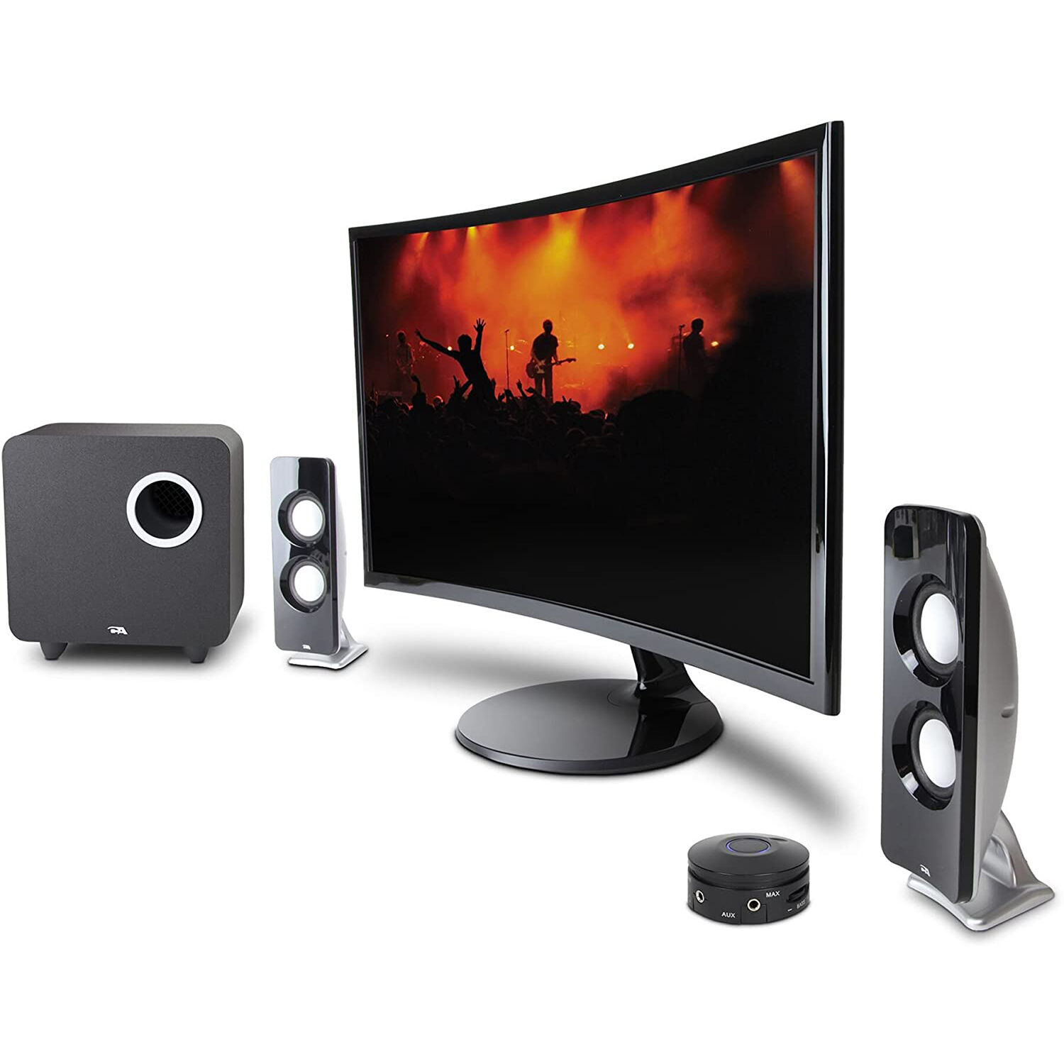 Cyber Acoustics CA-3610 Immersion 62W powered 2.1 desktop speaker system with subwoofer and control pod — view 6