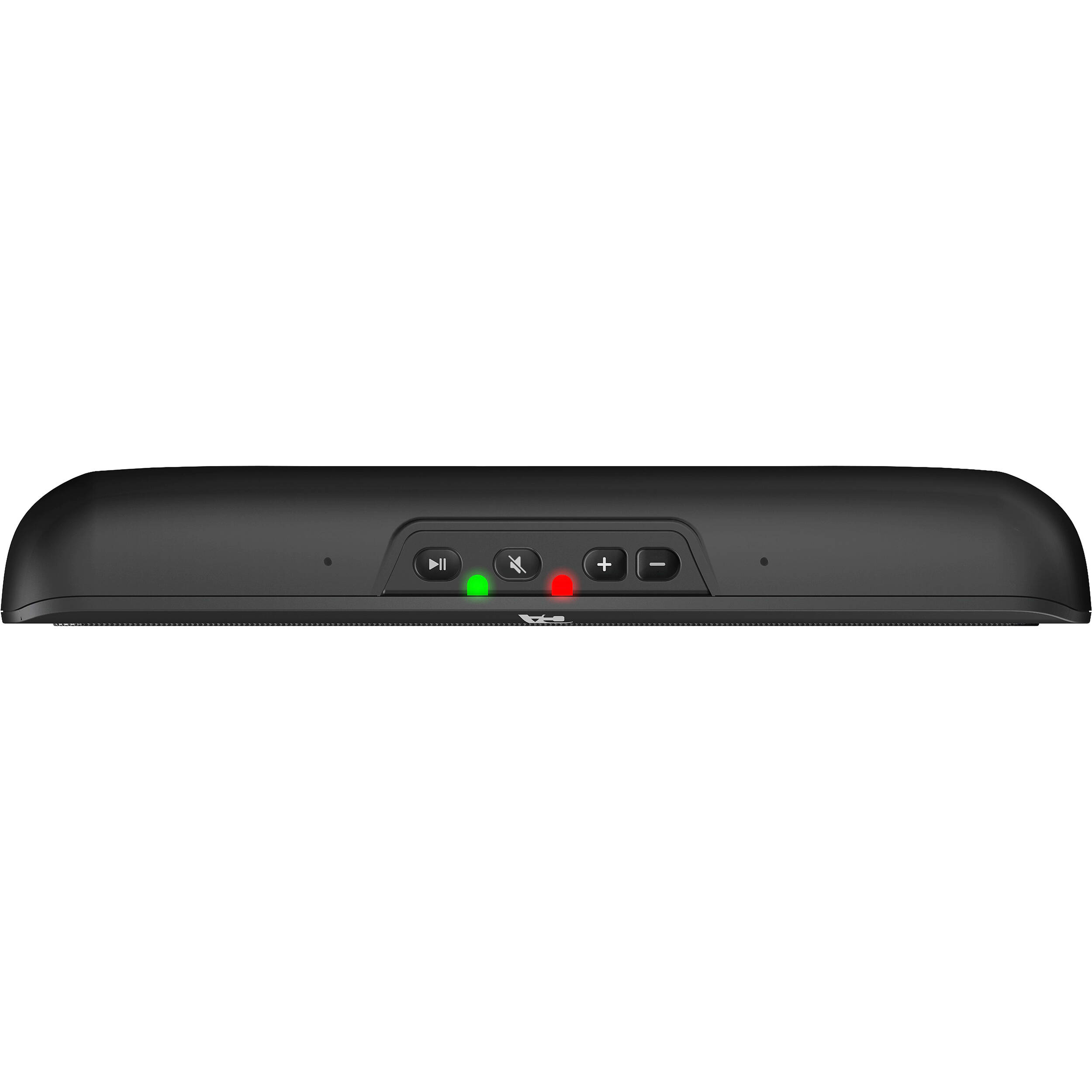 Cyber Acoustics CA-2890 USB sound bar mounted under a monitor on a desktop — view 3