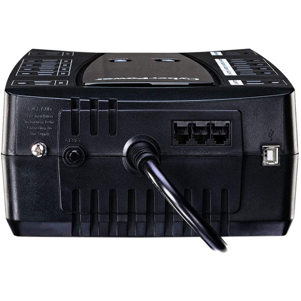 CyberPower AVRG750LCD 750 VA desktop UPS with LCD display and 12 outlets — view 4