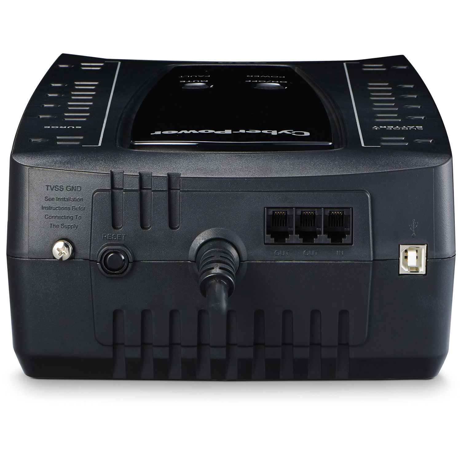CyberPower AVRG750U 750 VA desktop UPS with 12 outlets, USB, and RJ11 protection — view 4