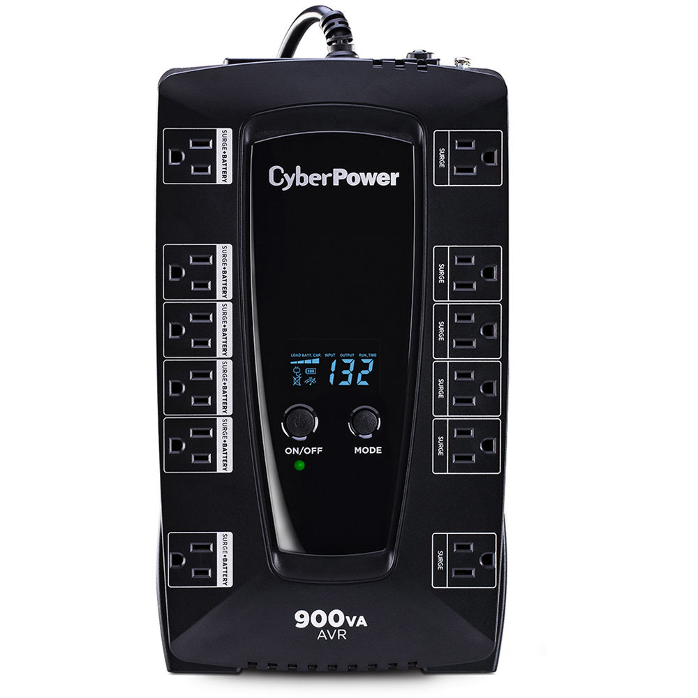CyberPower AVRG900LCD 900 VA 480 W desktop UPS with LCD display and AVR — view 2