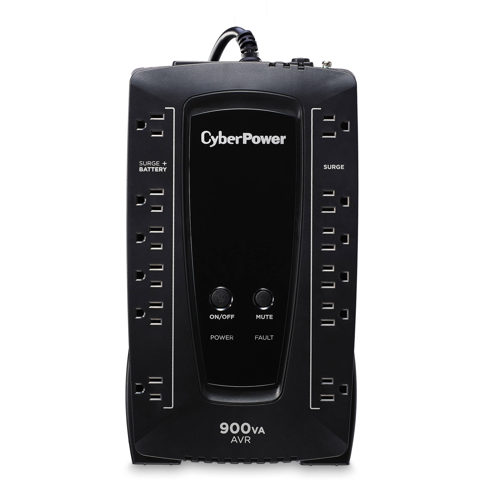 CyberPower AVRG900U 900 VA desktop UPS with 12 outlets, USB, and RJ11 protection — view 2