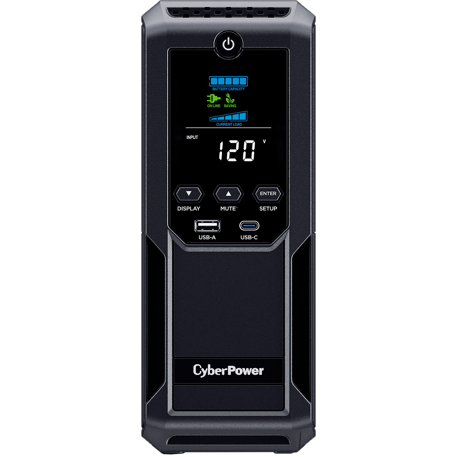 CyberPower BRG1500AVRLCD2 1500 VA 900 W mini-tower UPS with LCD display and 12 outlets — view 2