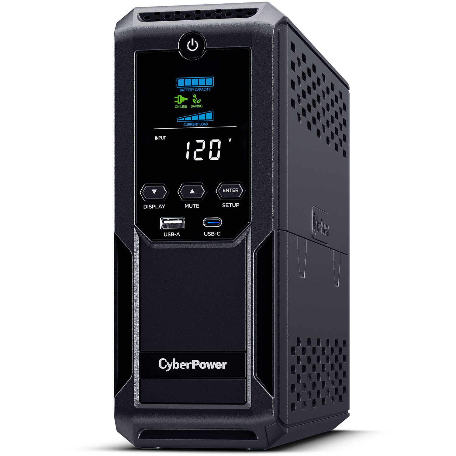 CyberPower BRG1500AVRLCD2 1500 VA 900 W mini-tower UPS with LCD display and 12 outlets — view 3
