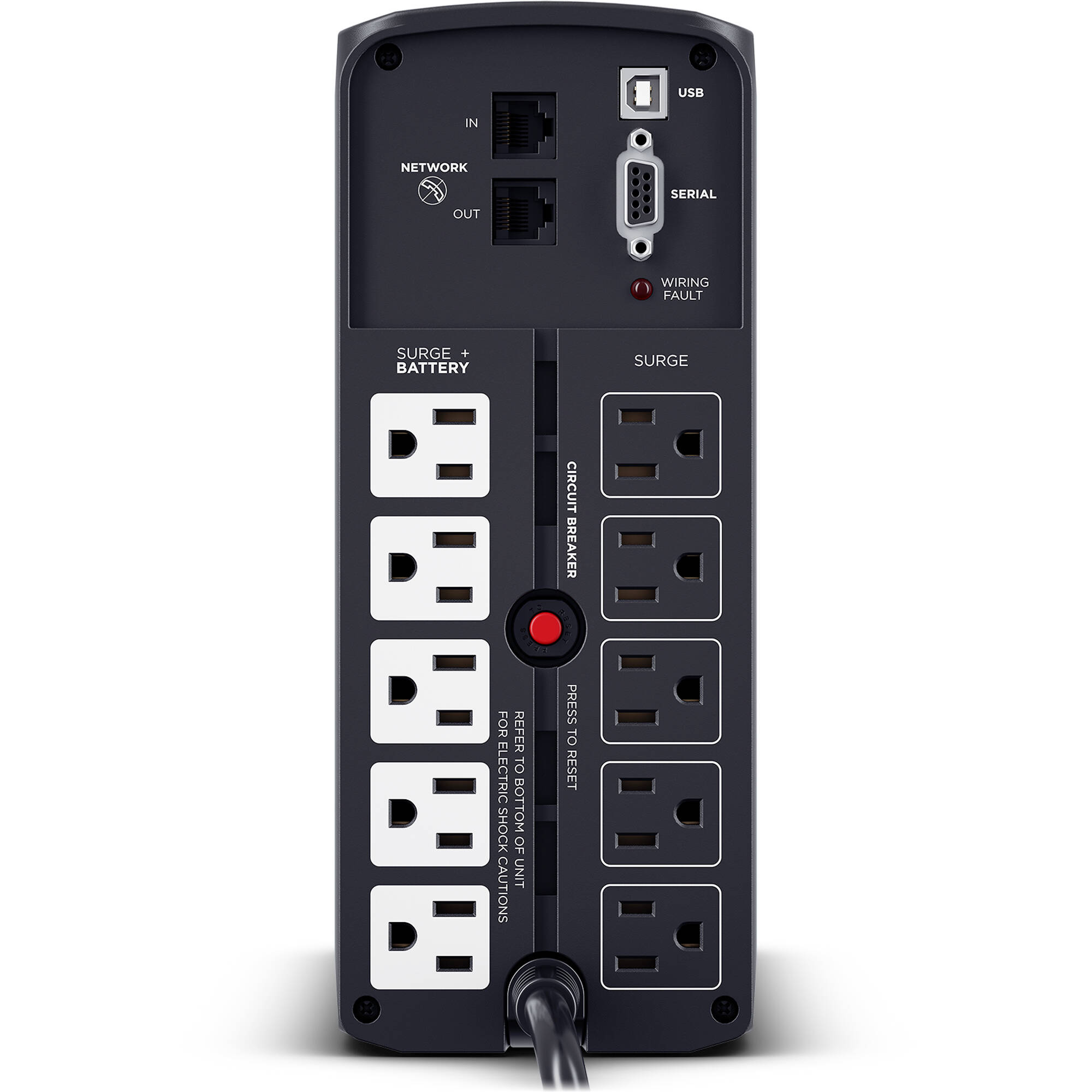 CyberPower CP1000PFCLCD 1000 VA 600 W sine wave desktop UPS with LCD and 10 outlets — view 4