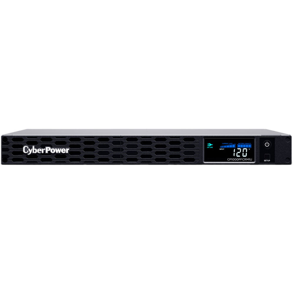 CyberPower CP1000PFCRM1U 1U rack mount UPS with six NEMA 5-15R outlets — view 2