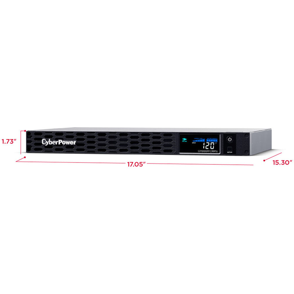 CyberPower CP1000PFCRM1U 1U rack mount UPS with six NEMA 5-15R outlets — view 5