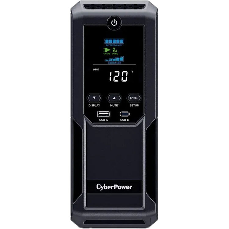 CyberPower CP1350AVRLCD3 1,350 VA line-interactive UPS mini-tower with LCD — view 2