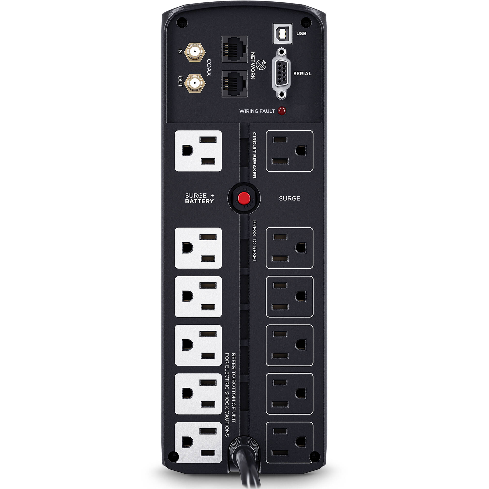 CyberPower CP1500AVRLCDTAA 1500 VA 900 W mini-tower UPS with LCD and 12 outlets — view 2