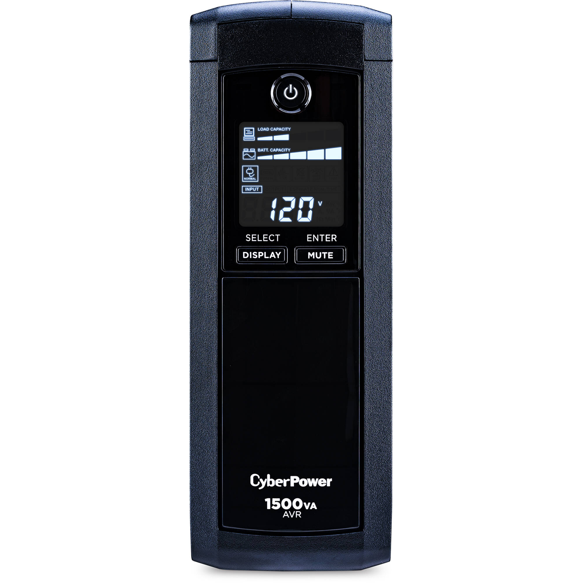CyberPower CP1500AVRLCDTAA 1500 VA 900 W mini-tower UPS with LCD and 12 outlets — view 3