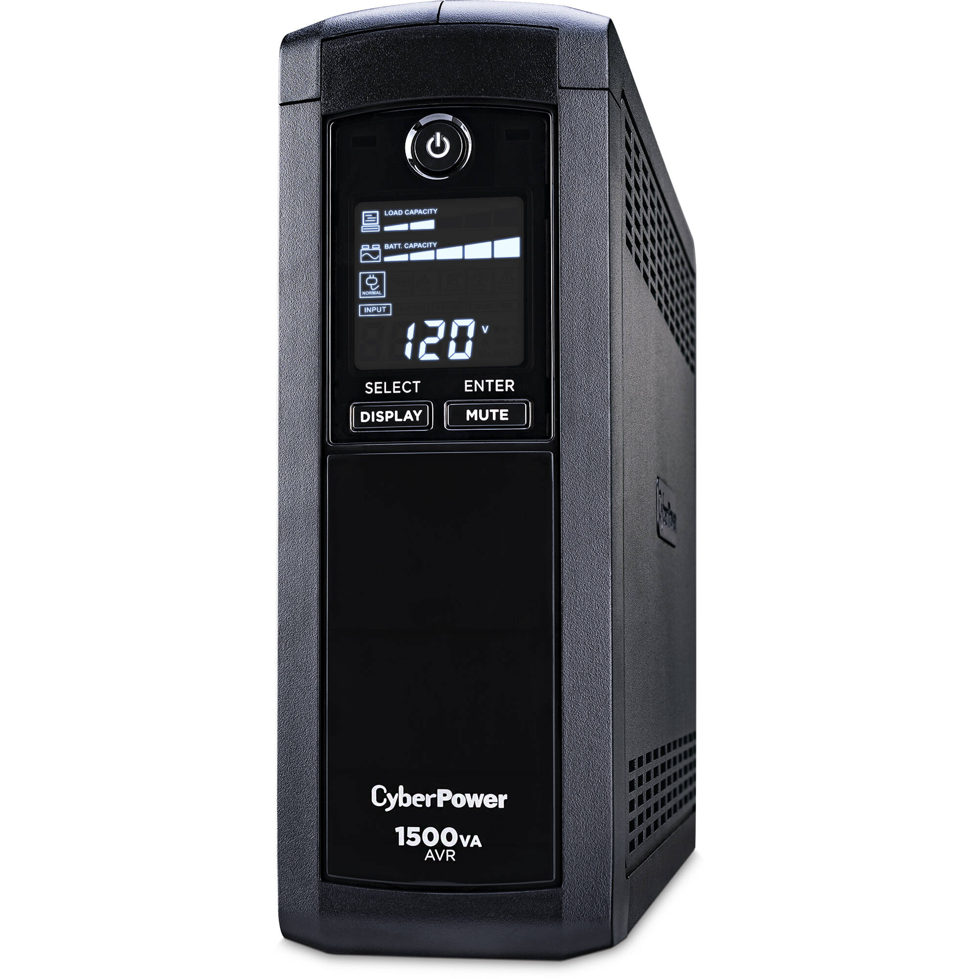 CyberPower CP1500AVRLCDTAA 1500 VA 900 W mini-tower UPS with LCD and 12 outlets — view 4