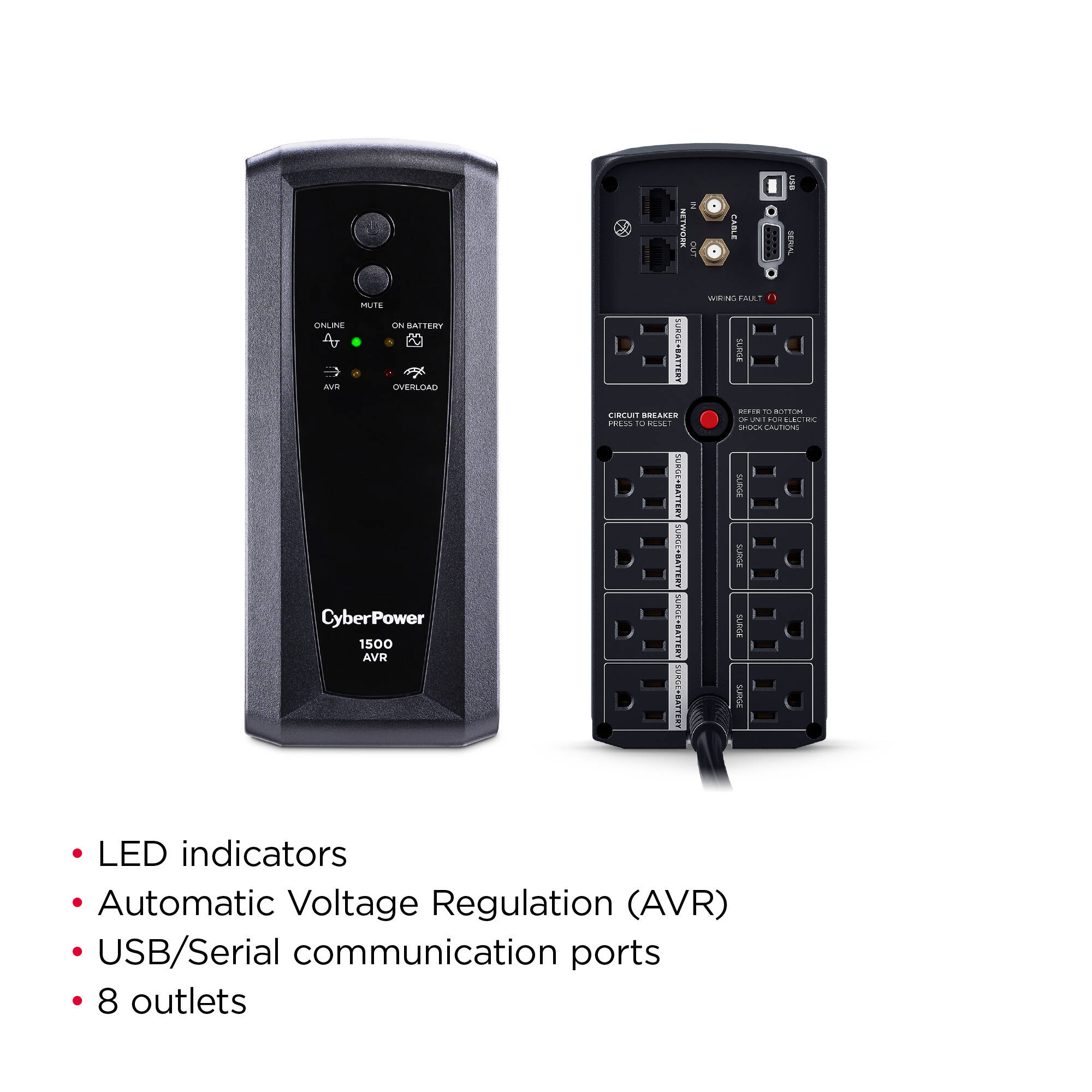 CyberPower CP1500AVRT 1,500 VA 900 W desktop UPS with PowerPanel software — view 5