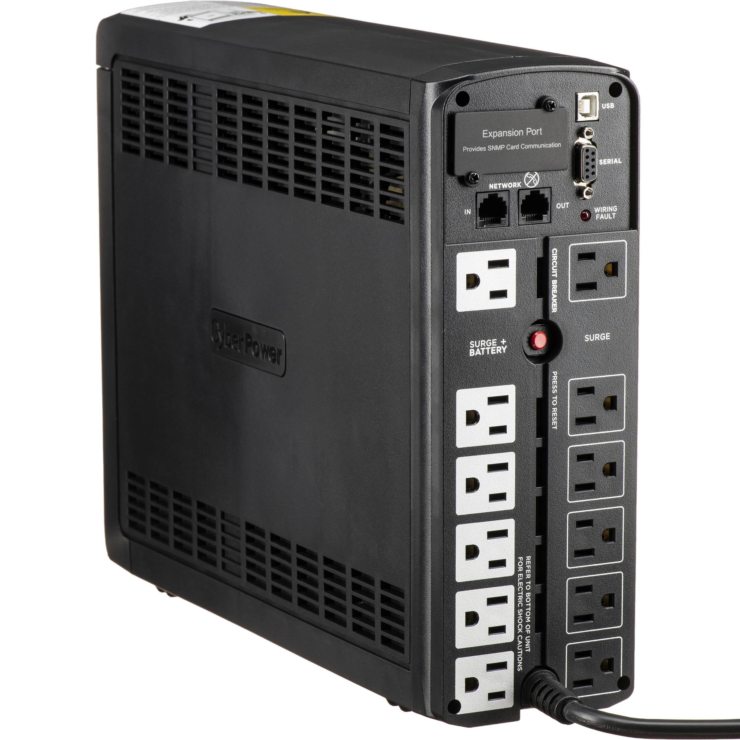 CyberPower CP1500PFCLCD 1500 VA mini-tower UPS with LCD and 12 outlets — view 4