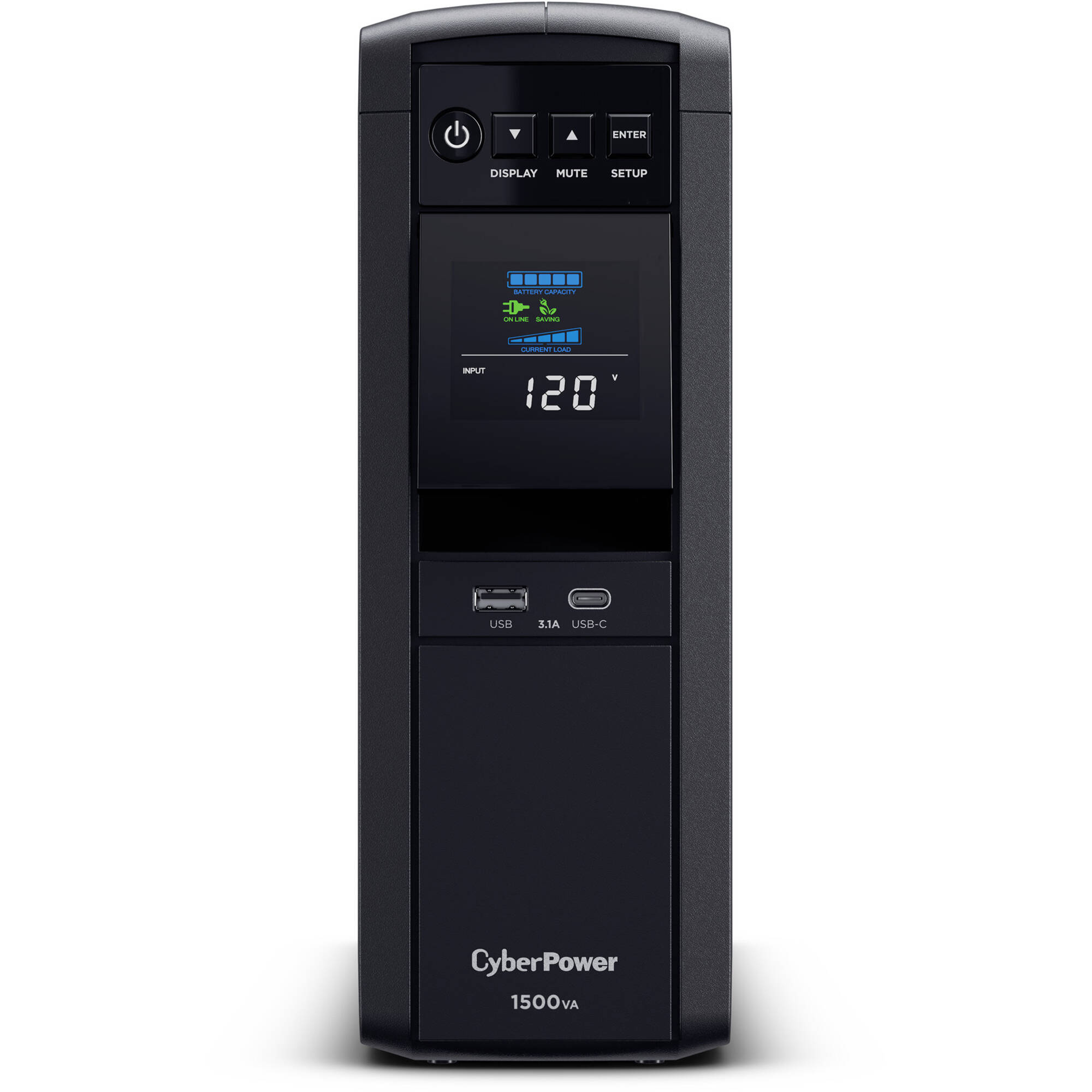 CyberPower CP1500PFCLCDTAA 1500 VA TAA-compliant UPS with LCD display and 10 outlets — view 4