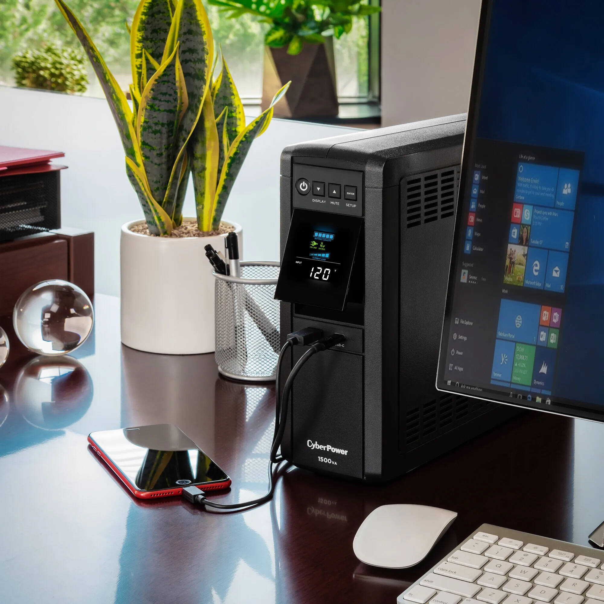 CyberPower CP1500PFCLCDTAA 1500 VA TAA-compliant UPS with LCD display and 10 outlets — view 7