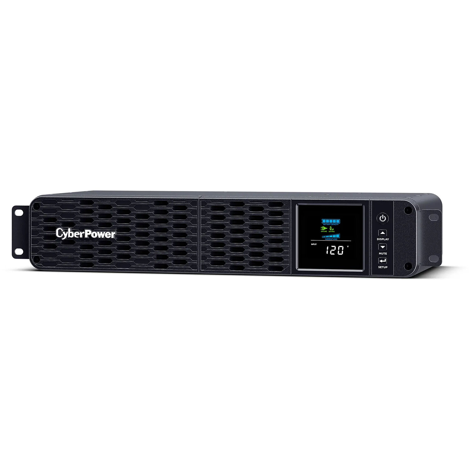 CyberPower CP1500PFCRM2U 1500VA 2U rackmount UPS with sine wave output, LCD, and SNMP support — view 2