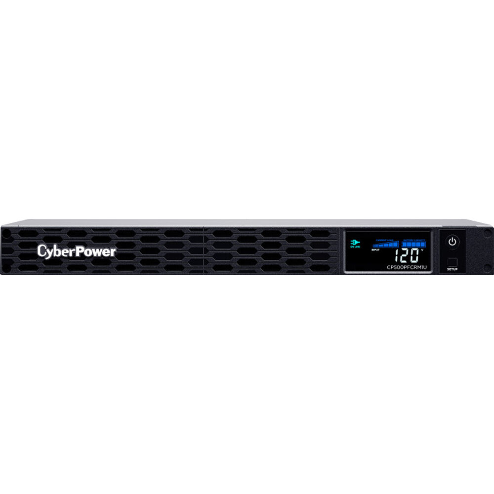 CyberPower CP500PFCRM1U 1U rack mount UPS with 6 NEMA 5-15R outlets — view 2
